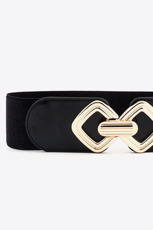 Geometric Buckle Elastic Wide Belt-Teresa's Fashionista LLC