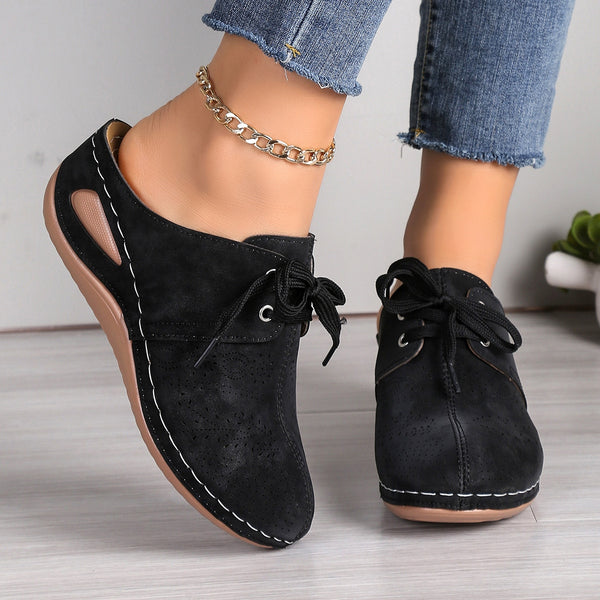 Lace-Up Round Toe Wedge Sandals-Teresa's Fashionista LLC