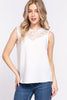 ACTIVE BASIC Round Neck Lace Patch Texture Tank-Teresa's Fashionista LLC