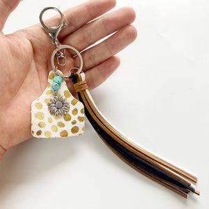 Turquoise Fringe Detail Key Chain-Teresa's Fashionista LLC