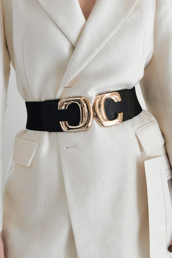 Zinc Alloy Buckle Elastic Wide Belt-Teresa's Fashionista LLC