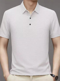 Men's Full Size Button Detail Short Sleeve Polo Plus Size