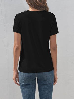 Heart Round Neck Short Sleeve T-Shirt-Teresa's Fashionista LLC