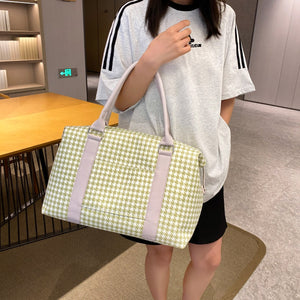 Houndstooth Canvas Travel Bag-Teresa's Fashionista LLC