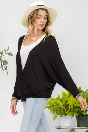 Celeste Full Size Contrast Round Neck Top with Two Layer Detail - Teresa's Fashionista LLC