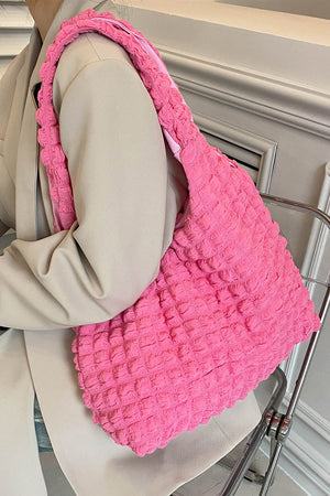 Ruched Polyester Large Handbag-Teresa's Fashionista LLC