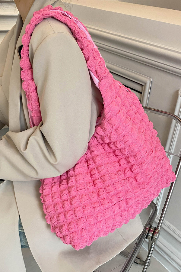 Ruched Polyester Large Handbag-Teresa's Fashionista LLC