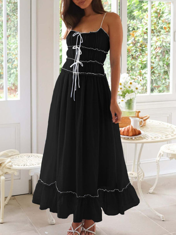 Devine Frill Ruffled Hem Midi Cami Dress - Teresa's Fashionista LLC