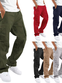 Men's Plus Size Straight Multi Pocket Cargo Pants