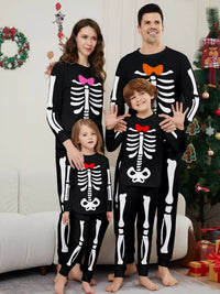 Full Size Matching Family Skeleton Pajama Set Plus Size