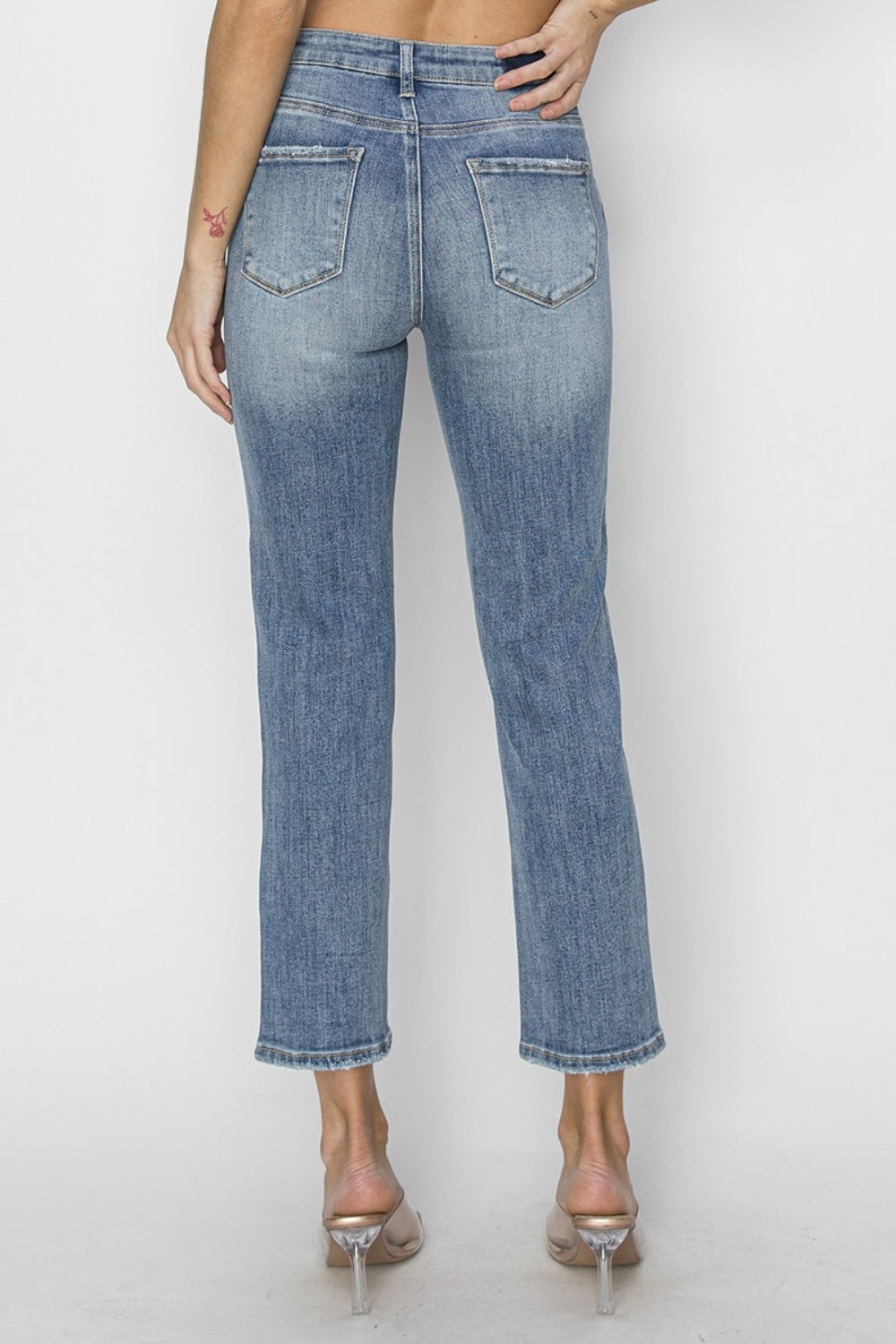 RISEN Full Size High Waist Distressed Cropped Jeans - Teresa's Fashionista LLC