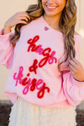 Valentine’s Day HUG AND KISSES Round Neck Sweatshirt - Teresa's Fashionista LLC