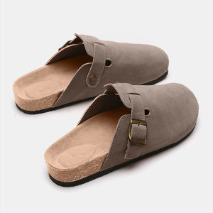 Suede Closed Toe Buckle Slide-Teresa's Fashionista LLC