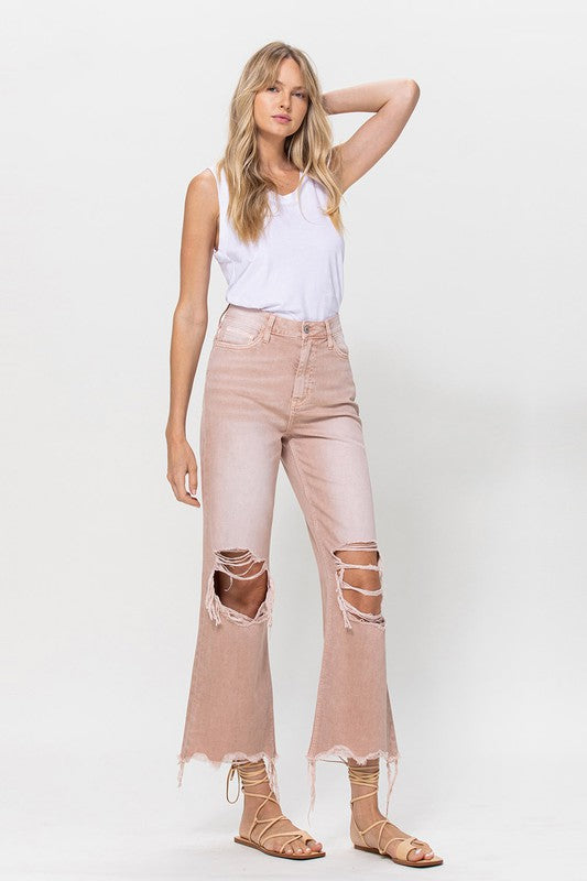 90's Vintage Crop Flare Jeans - Teresa's Fashionista LLC