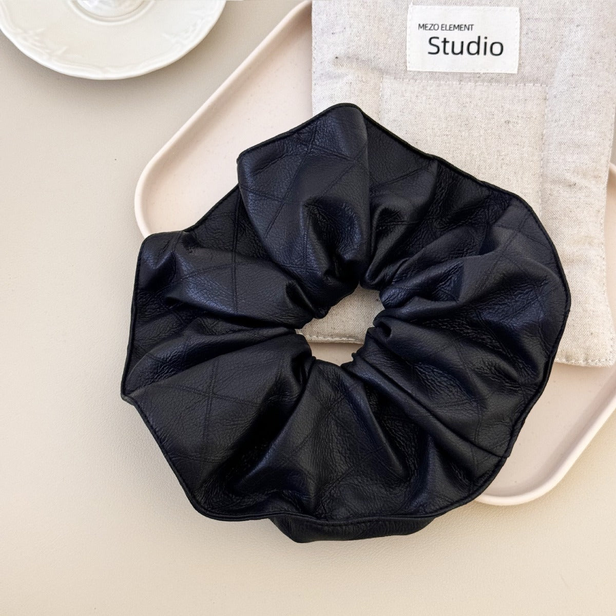 3-Piece PU Leather Elastic Hair Scrunchy - Teresa's Fashionista LLC