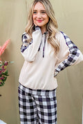 And The Why Drawstring Hooded Top and Plaid Pants Lounge Set - Teresa's Fashionista LLC