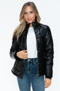 Snobbish Pocketed Zip Up Turtleneck Puffer Jacket - Teresa's Fashionista LLC