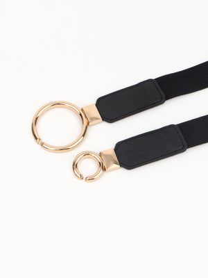 Double Ring Buckle Elastic PU Belt-Teresa's Fashionista LLC