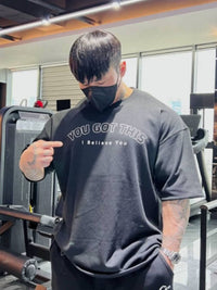 Men's Plus Size Round Neck Letter Graphic T-Shirt