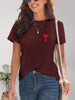 Heart Round Neck Short Sleeve T-Shirt-Teresa's Fashionista LLC