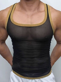 Men's Contrast Trim Wide Strap Tank