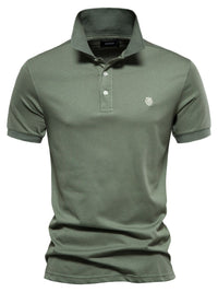 Men's Embroidered Collared Short Sleeve Polo