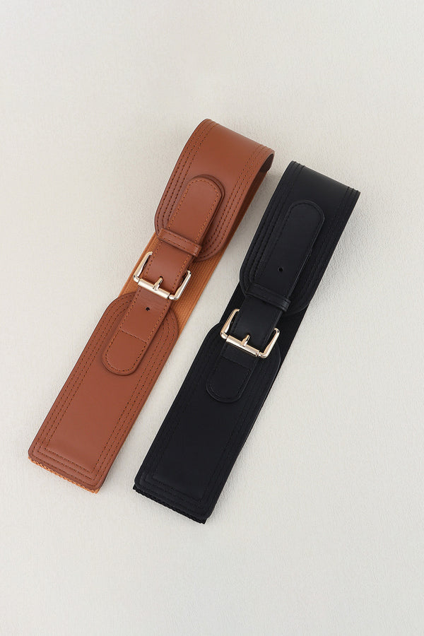Elastic Wide PU Belt-Teresa's Fashionista LLC