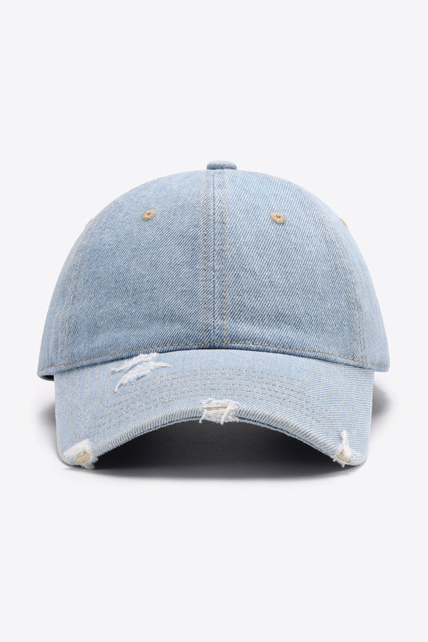 Distressed Adjustable Baseball Cap-Teresa's Fashionista LLC