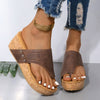 PU Leather Wedge Sandals-Teresa's Fashionista LLC