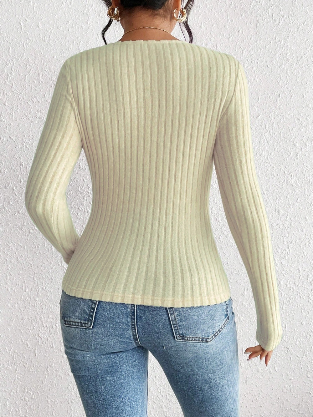 Ribbed Long Sleeve T-Shirt-Teresa's Fashionista LLC