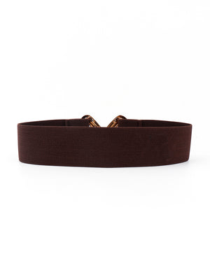 Geometric Buckle Elastic Wide Belt-Teresa's Fashionista LLC