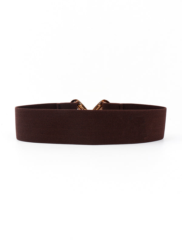 Geometric Buckle Elastic Wide Belt-Teresa's Fashionista LLC