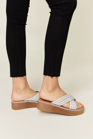 Forever Link Rhinestone Platform Wedge Sandals-Teresa's Fashionista LLC