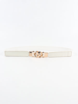 Zinc Alloy Buckle Elastic PU Belt-Teresa's Fashionista LLC