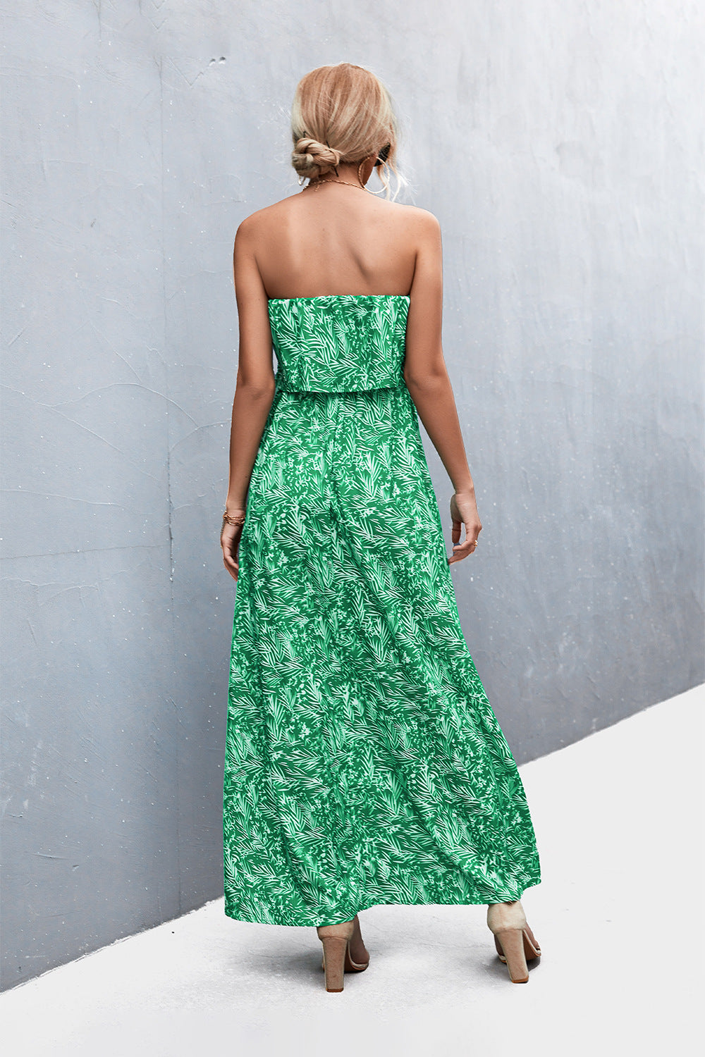 Strapless Split Maxi Dress-Teresa&#39;s Fashionista LLC