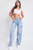 YMI Jeanswear High-Rise Straight Cargo Jeans-Teresa's Fashionista LLC