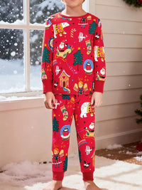 Children's Christmas Print Pajama Set