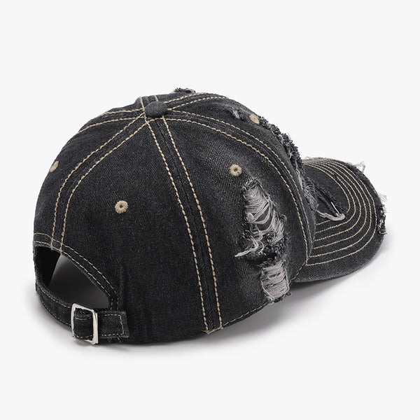 Distressed Adjustable Cotton Baseball Cap-Teresa's Fashionista LLC