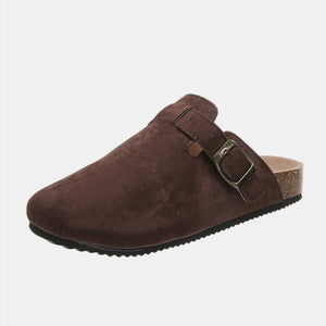 Suede Closed Toe Buckle Slide-Teresa's Fashionista LLC
