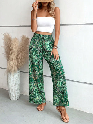 Printed Wide Leg Pants-Teresa's Fashionista LLC