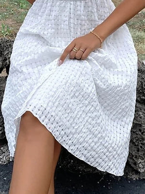 Textured Surplice Short Sleeve Dress-Teresa's Fashionista LLC