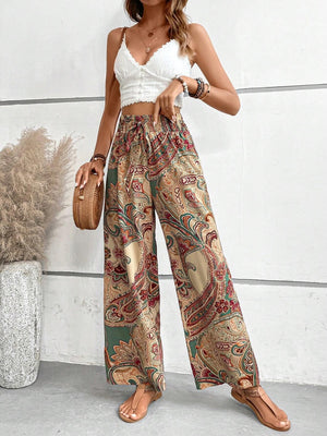 Printed Wide Leg Pants-Teresa's Fashionista LLC