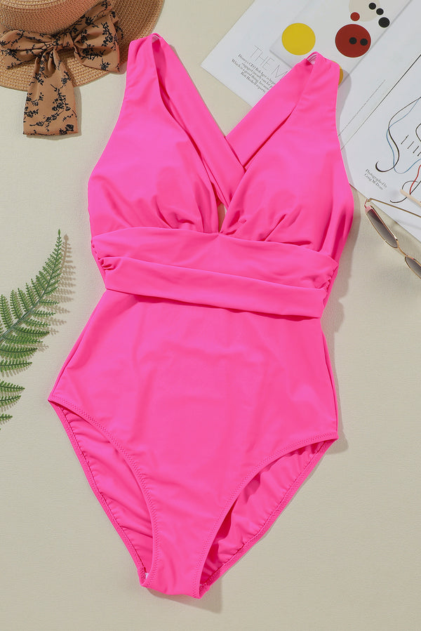 Crisscross Wide Strap One-Piece Swimwear-Teresa's Fashionista LLC