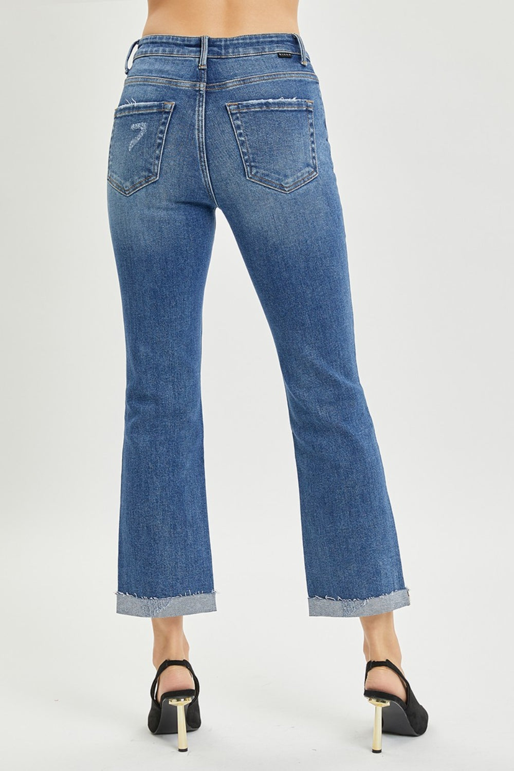 RISEN Full Size Button Fly Cropped Bootcut Jeans-Teresa's Fashionista LLC