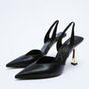 PU Leather Point Toe Stiletto Heel Pumps-Teresa's Fashionista LLC