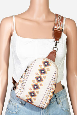 Fame Geometric Wide Strap Crossbody Bag - Teresa's Fashionista LLC