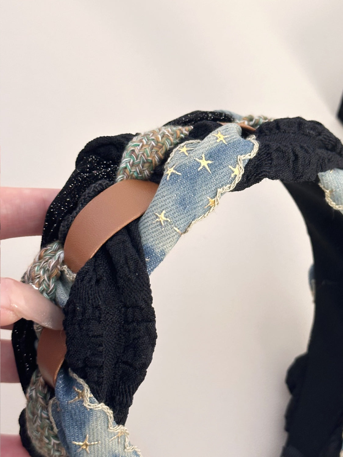 Denim Braided Wide Headband - Teresa's Fashionista LLC