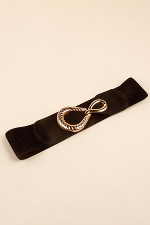 Ribbed Alloy Buckle Elastic Belt-Teresa's Fashionista LLC