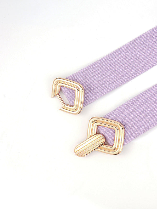 Geometric Buckle Elastic Wide Belt-Teresa's Fashionista LLC