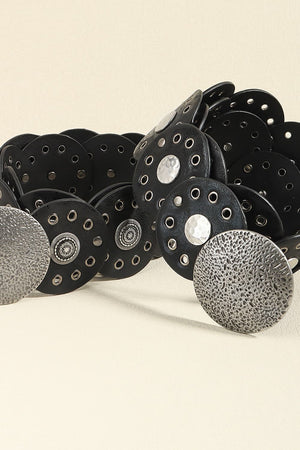 Round Shape PU Leather Belt-Teresa's Fashionista LLC